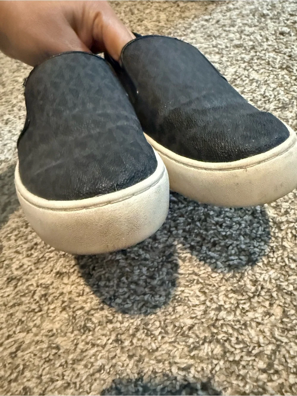 Michael Kors Black Slip-On Loafers with White Soles